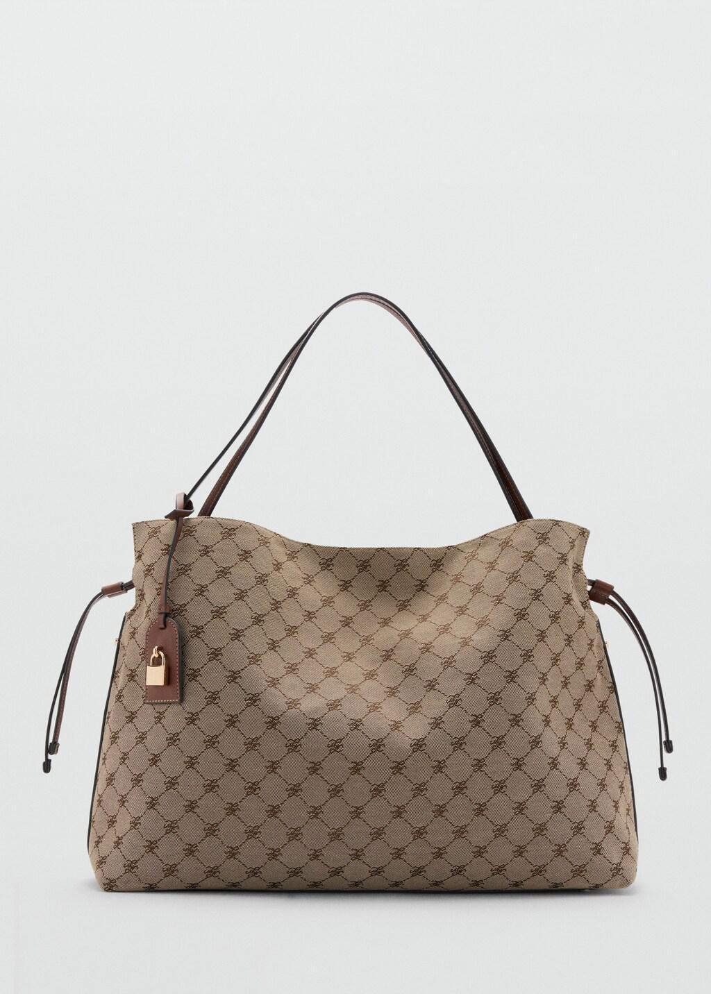 Brown Logo Print Drawstring Bag, Medium Brown, large image number 3