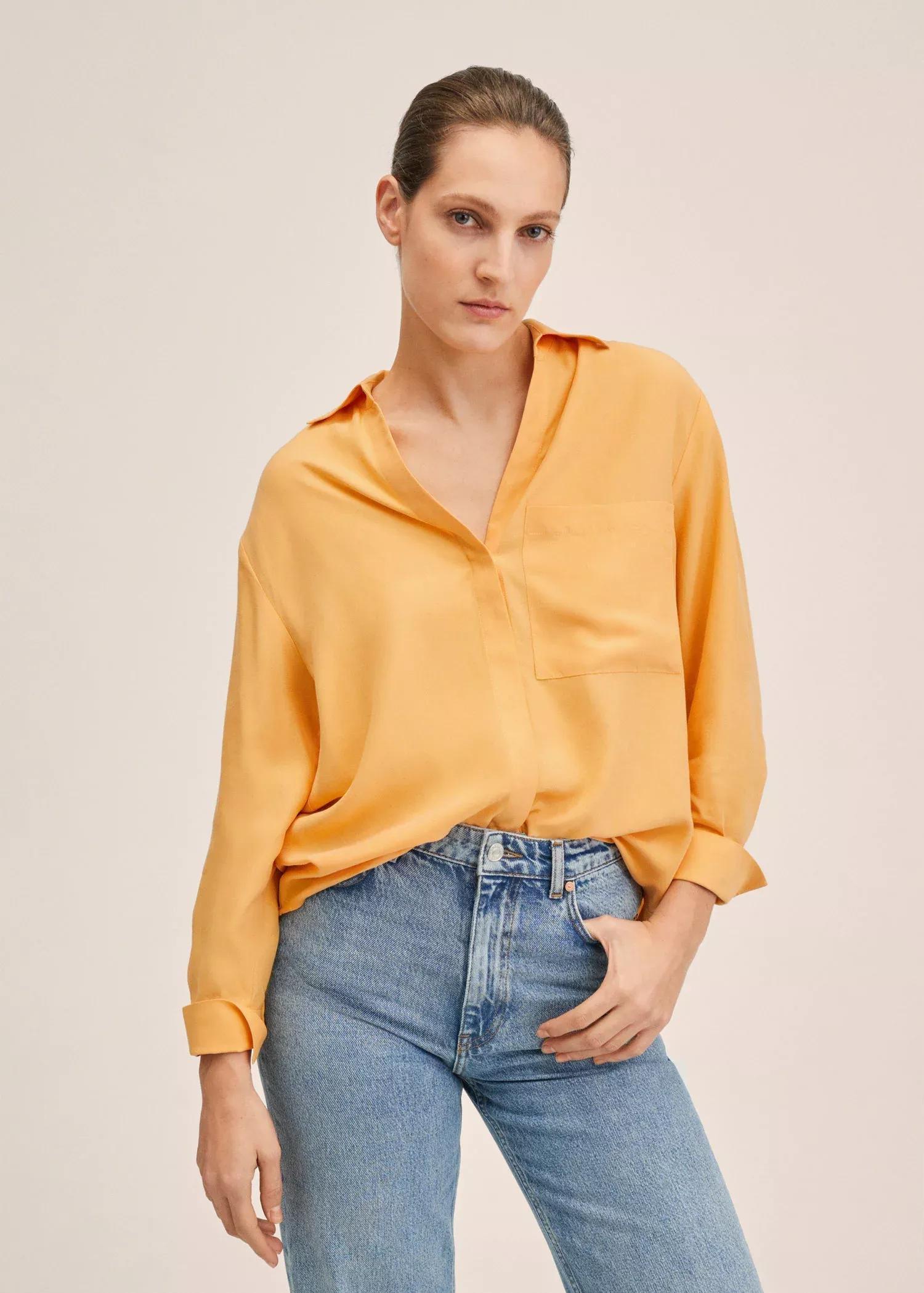 Mango hot sale orange shirt