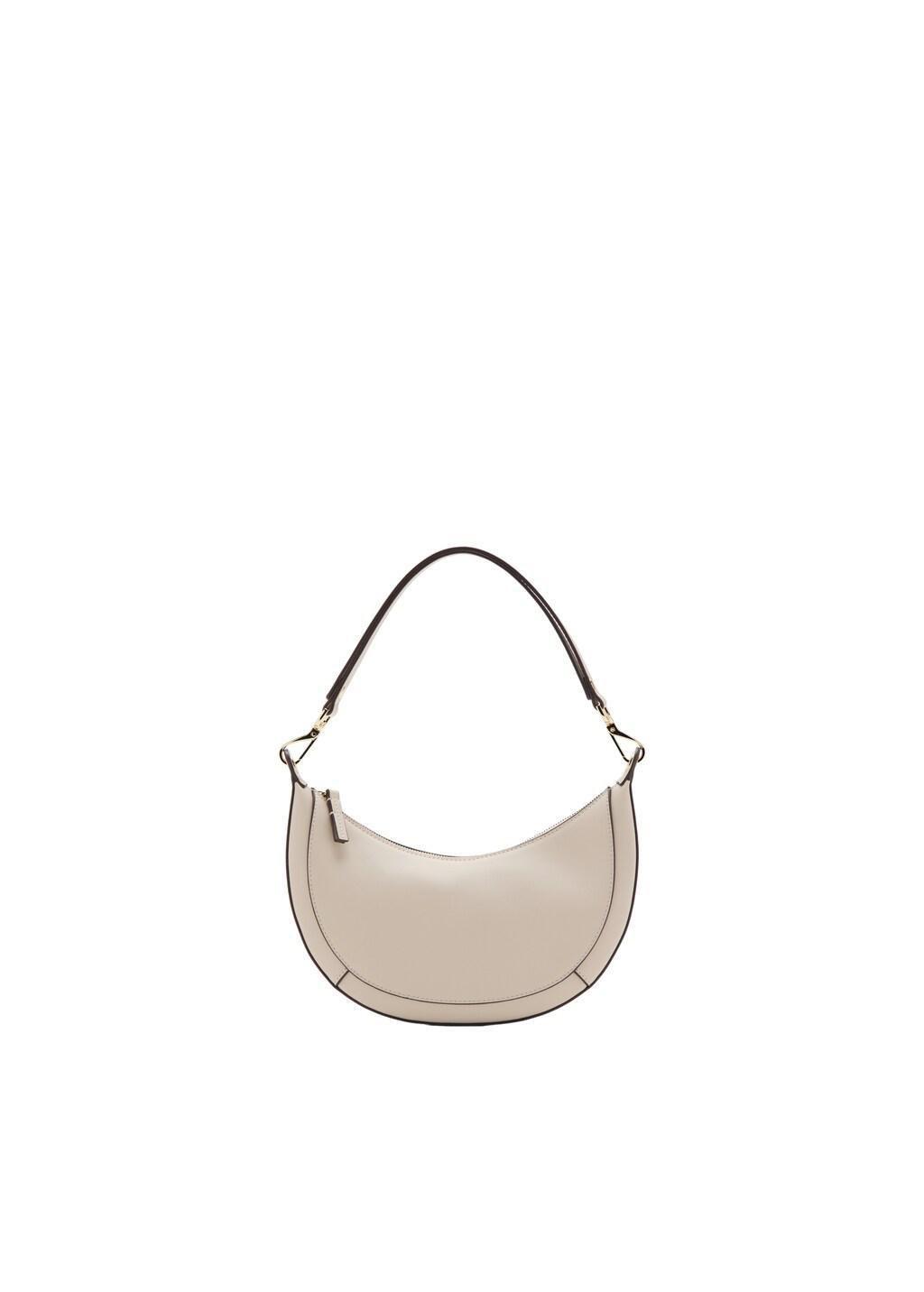 Ecru Oval Shoulder Bag, Natural White, large image number 2