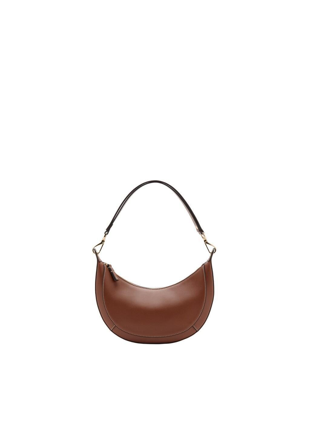 Camel Oval Shoulder Bag, Medium Brown, large image number 3