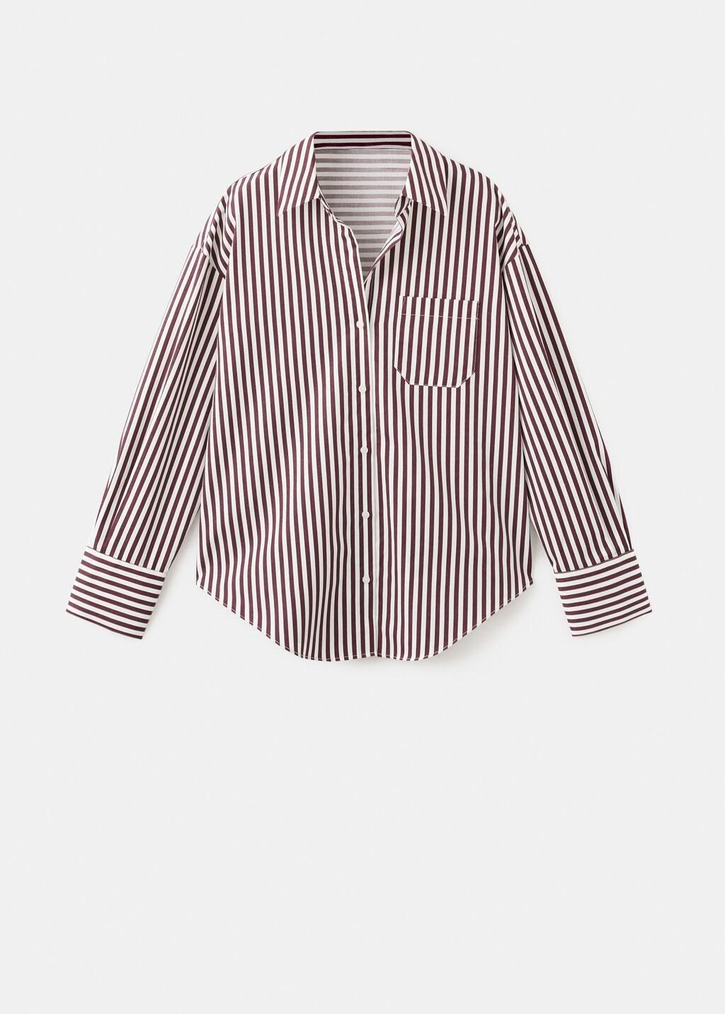 Beige Striped Cotton Shirt, Light Beige, large image number 6