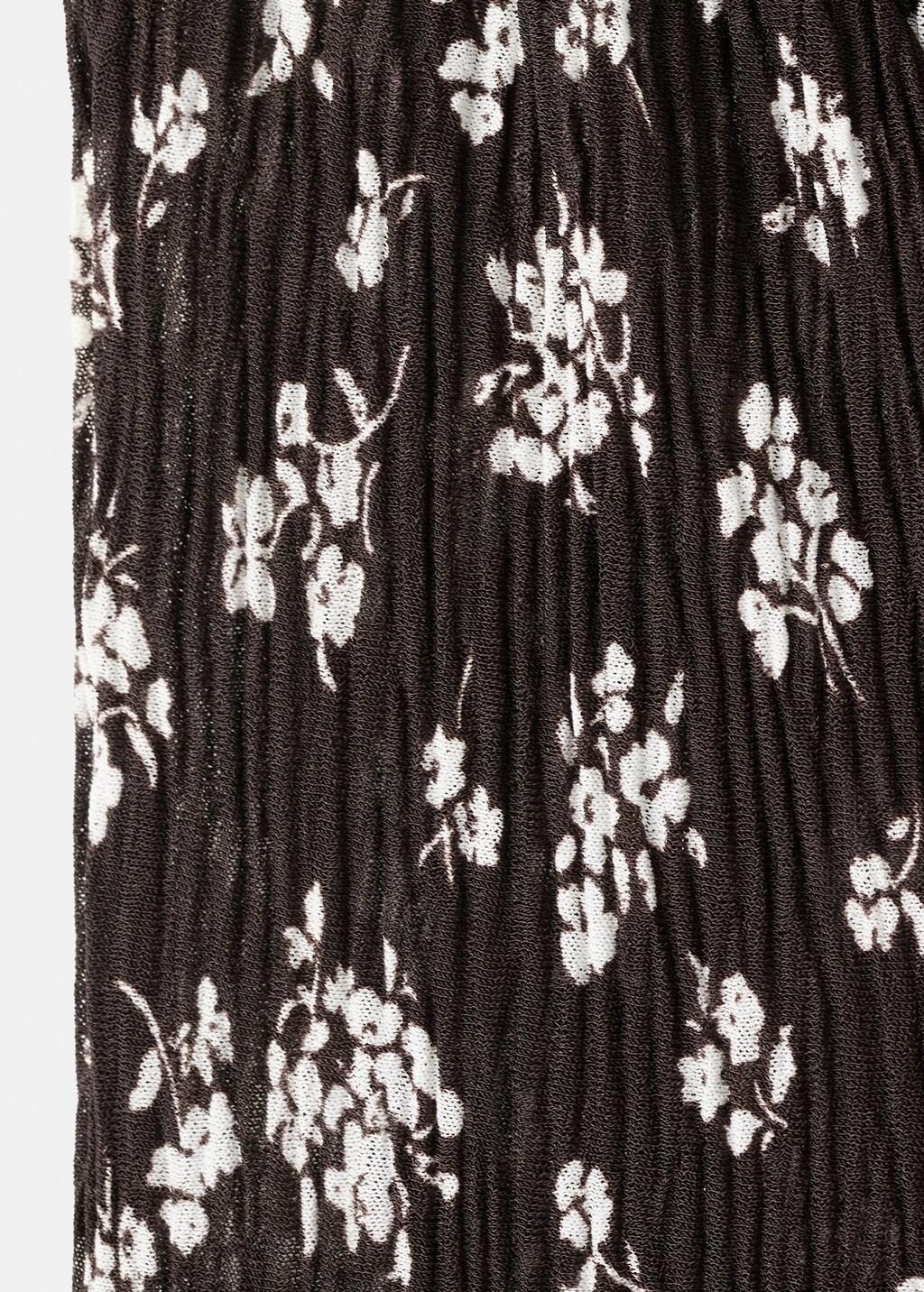 Brown Floral-Print Midi-Dress, Brown, large image number 5