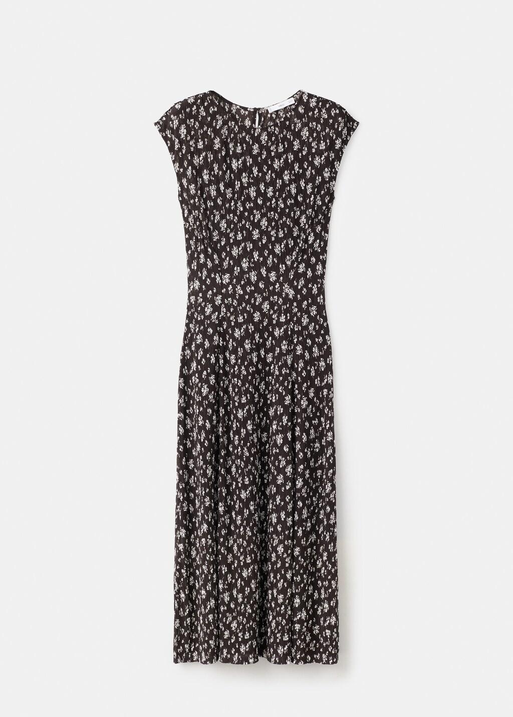 Brown Floral-Print Midi-Dress, Brown, large image number 8