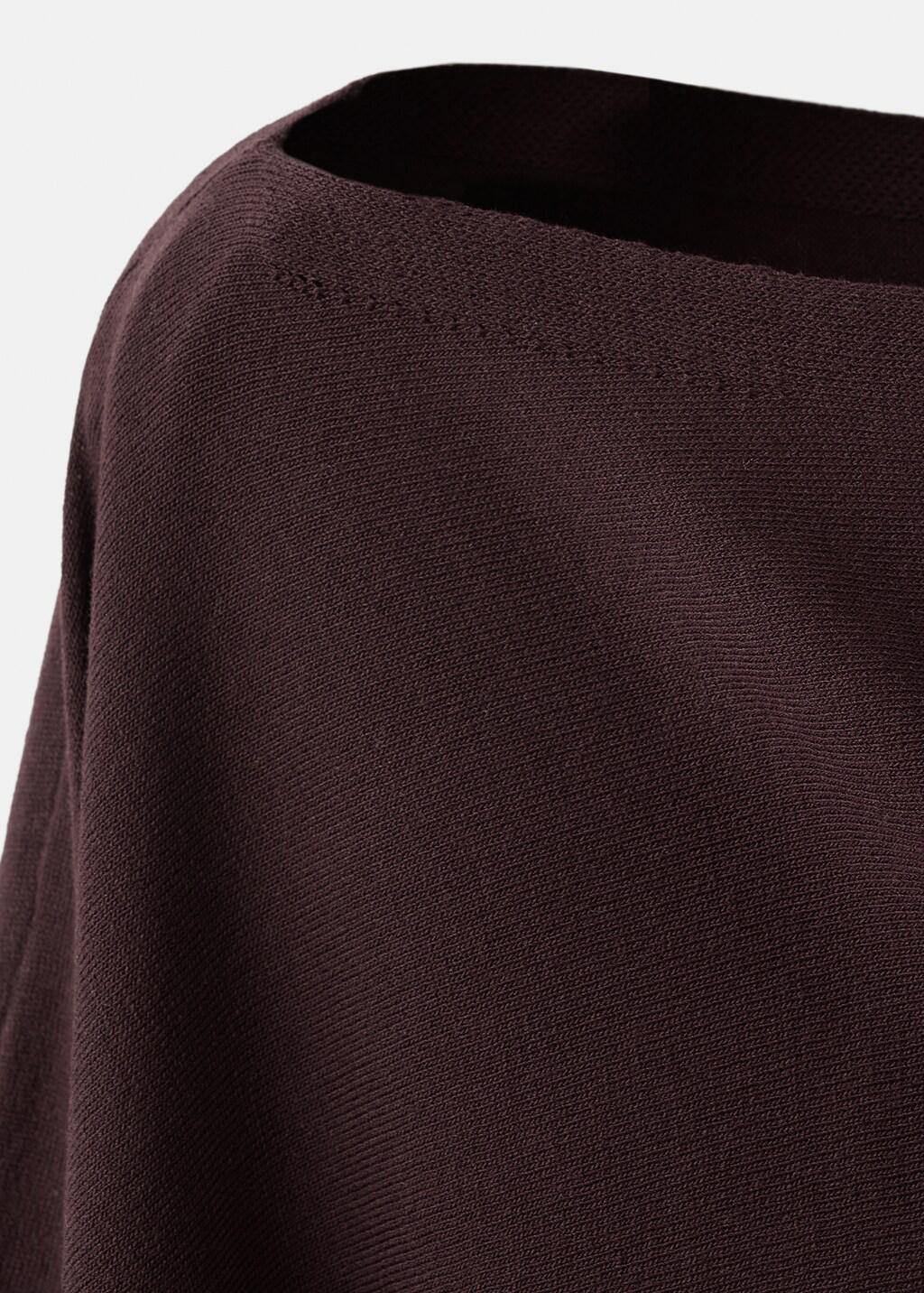 Red Asymmetrical Knitted Cape, Dark Red, medium