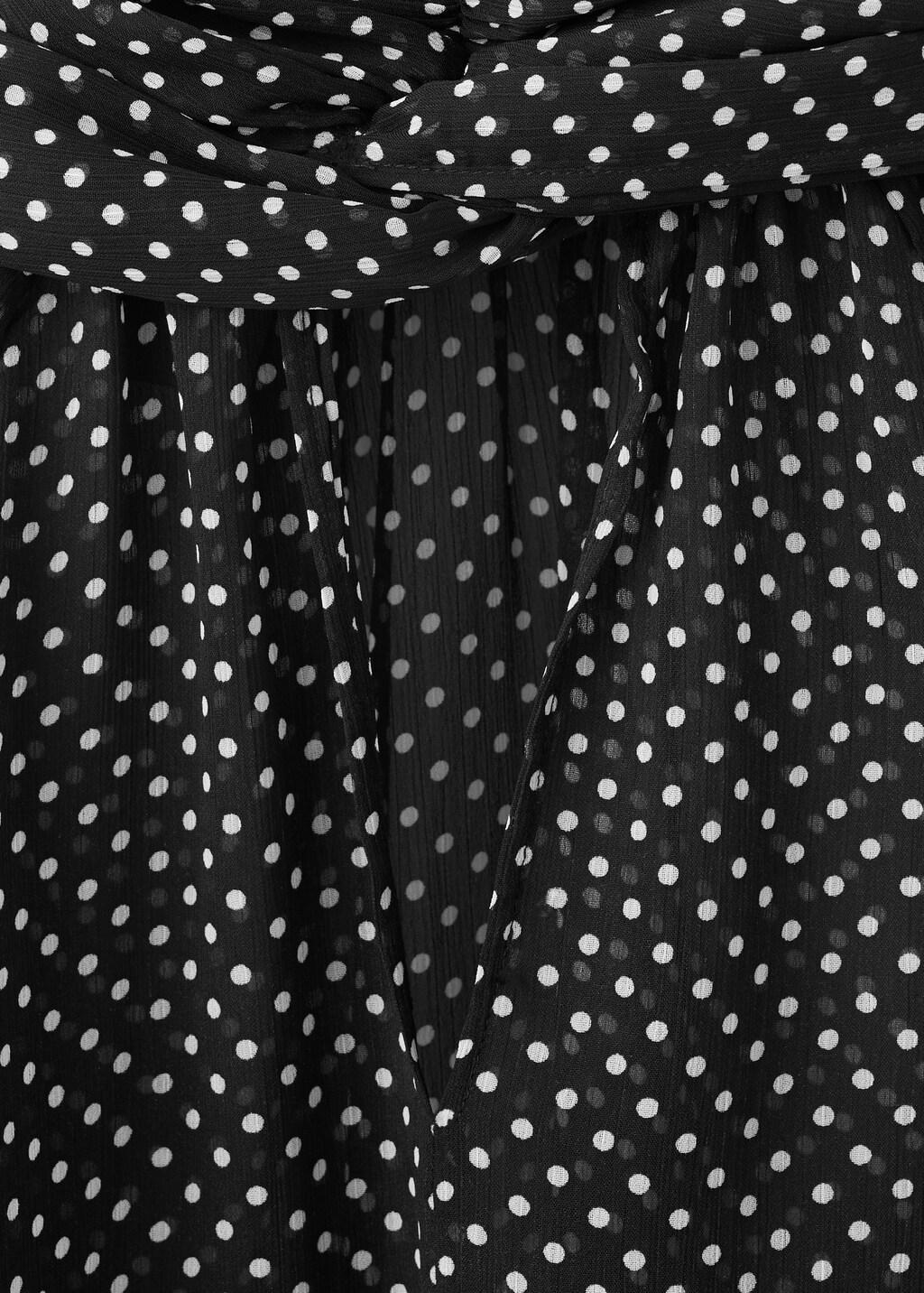 Black Polka Dot High-Neck Blouse, 0201_99, large image number 5