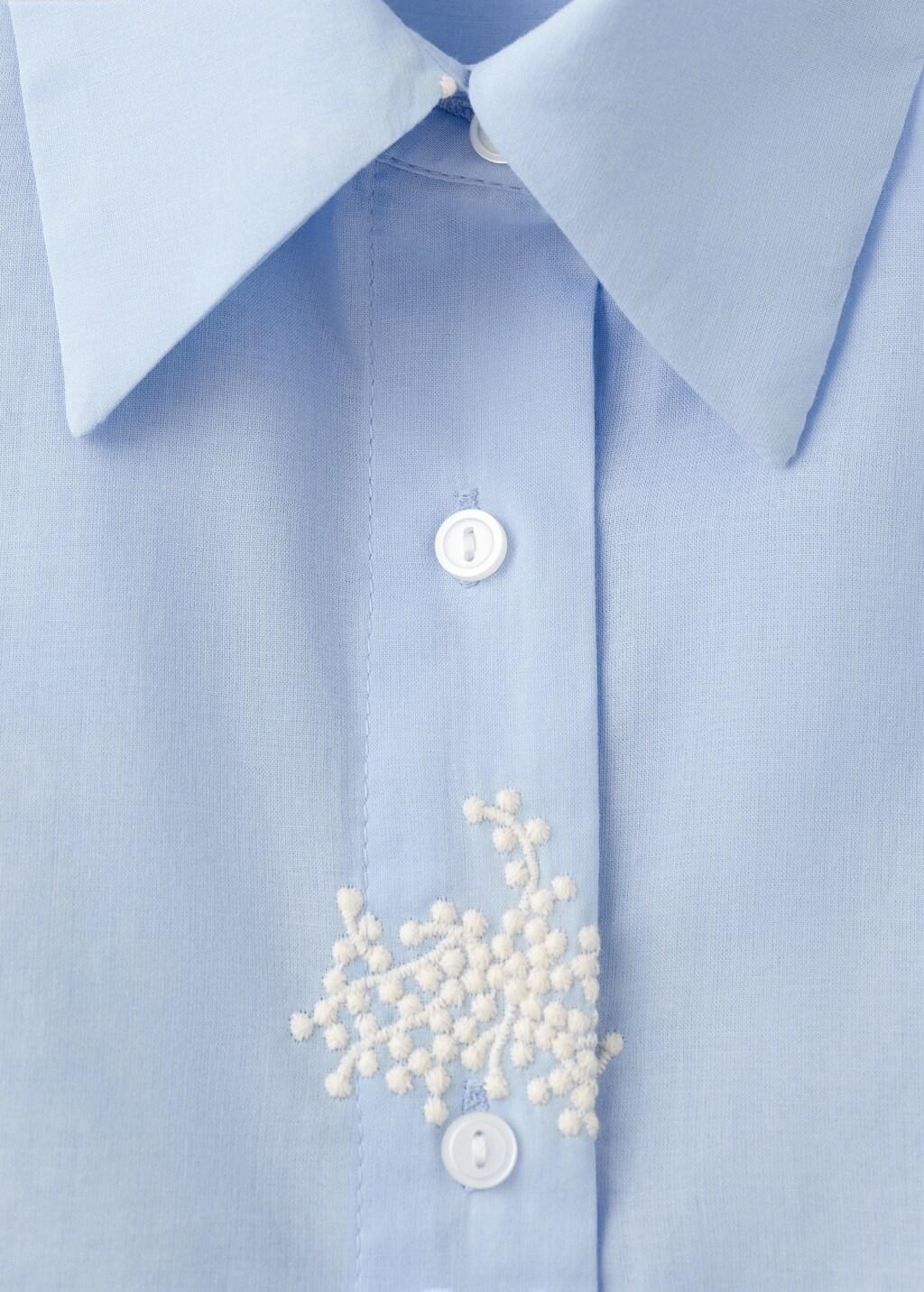 Blue Lt Pastel Floral Embroidered Shirt, Light-Pastel Blue, large image number 1