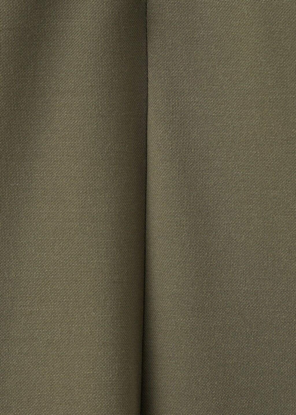 Khaki Straight-Fit Trousers With Elastic Waist, 0201_37, medium