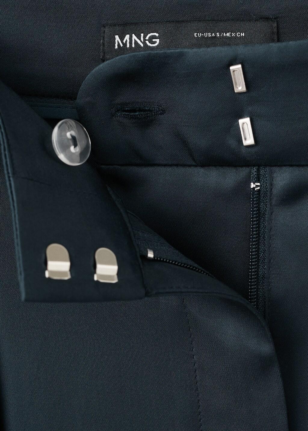 Blue Satin Straight-Fit Trousers, Medium Blue, large image number 1