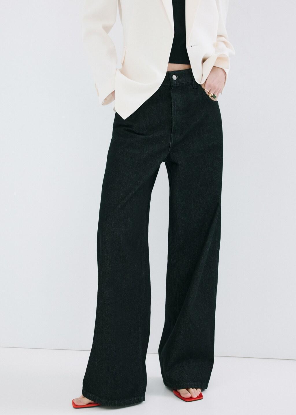 Black High-Rise Balloon Jeans, Black, large image number 3