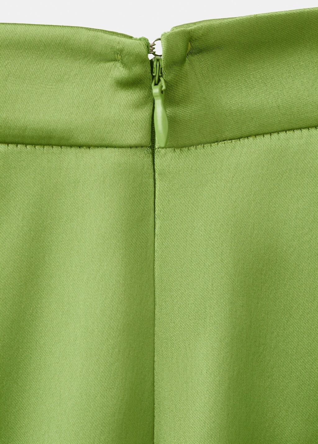 Green Satin Straight-Fit Trousers, Green, large image number 1