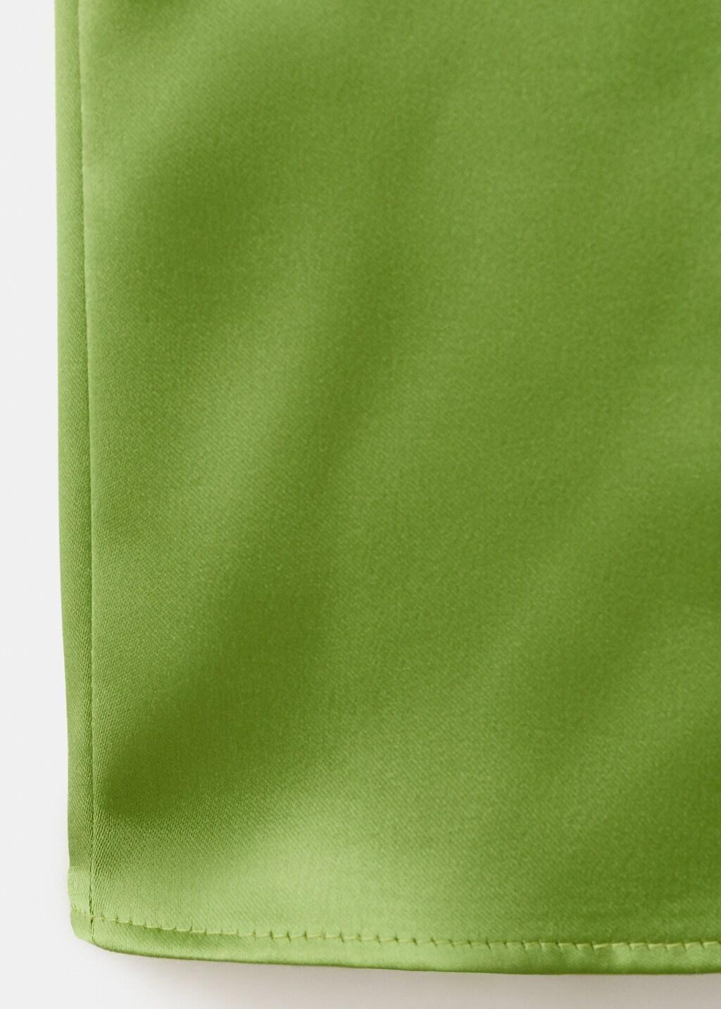 Green Satin Straight-Fit Trousers, Green, large image number 4