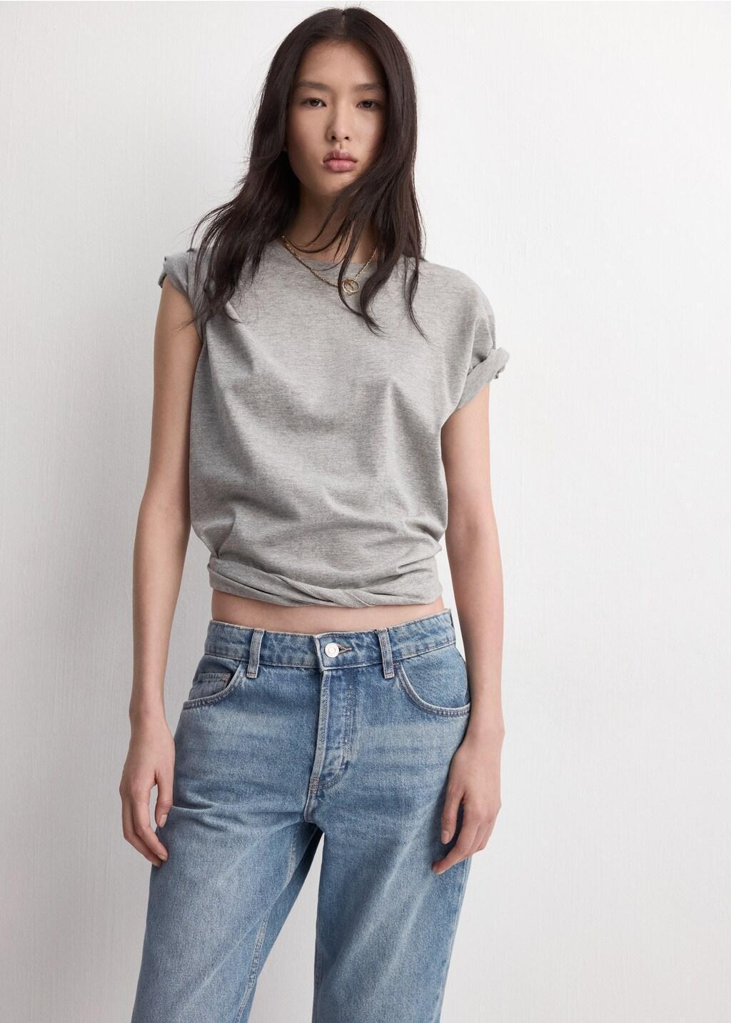 Blue Straight Low-Waist Jeans, Open Blue, large image number 4