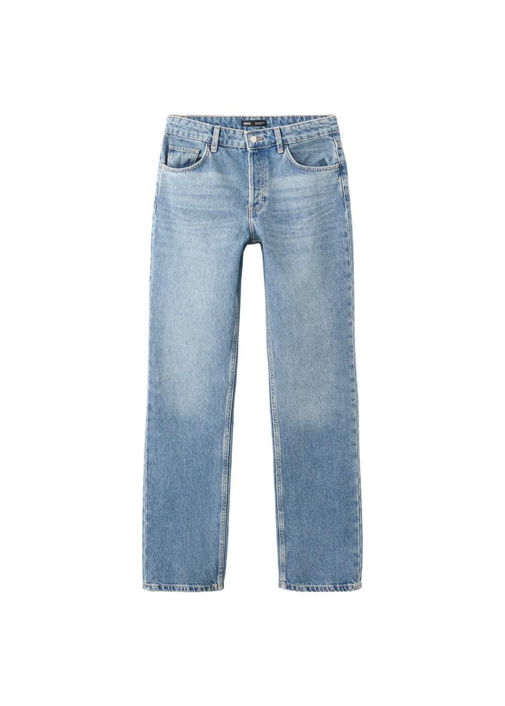 Blue Straight Low-Waist Jeans, Open Blue, large image number 6