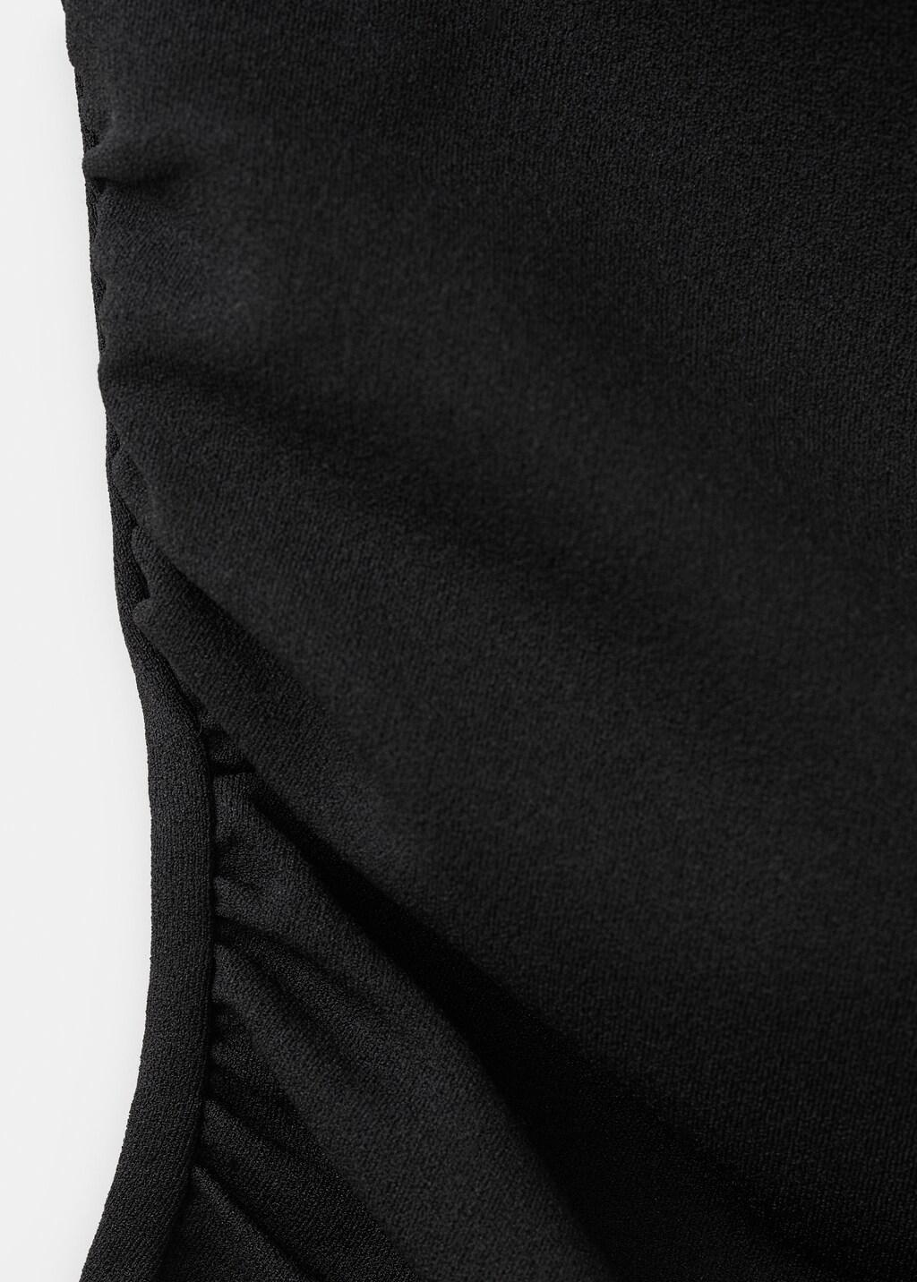 Black Asymmetrical Fitted Top, Black, large image number 3