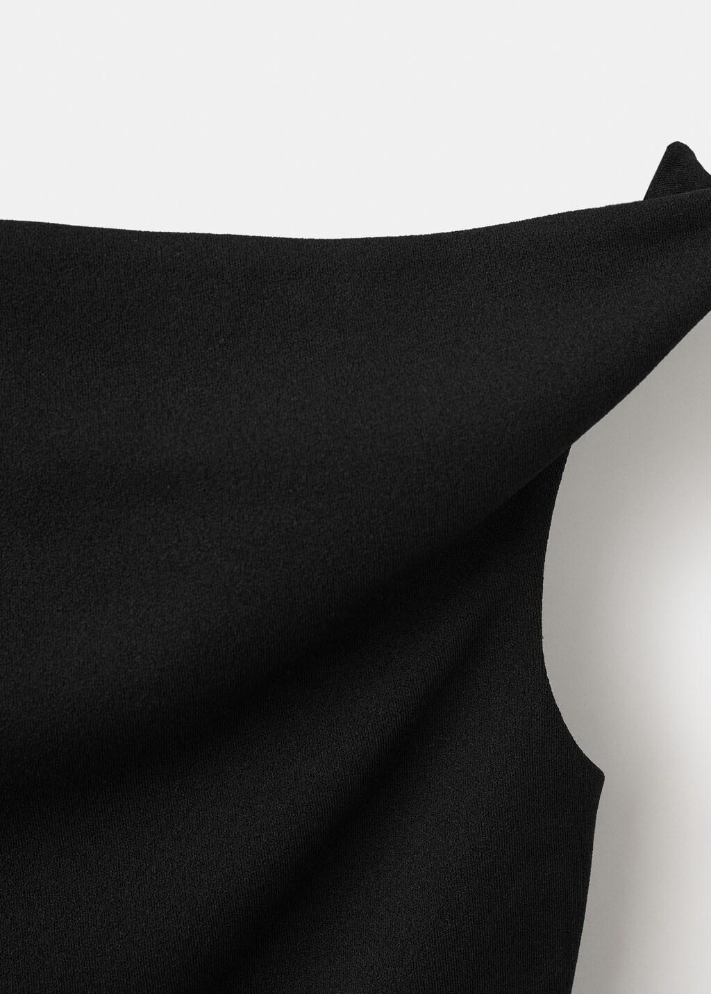 Black Asymmetrical Fitted Top, Black, large image number 4