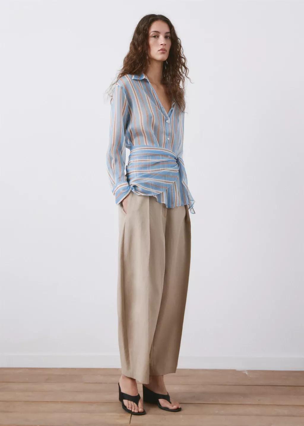 MEDIUM BLUE Striped handkerchief shirt, Medium Blue, large image number 0