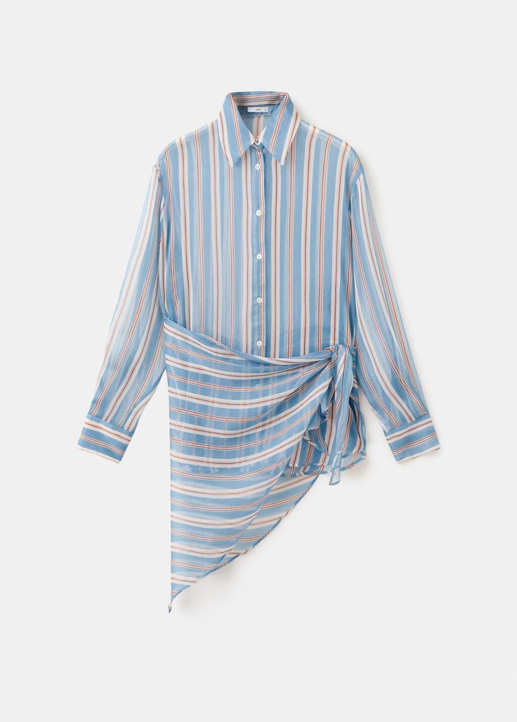 MEDIUM BLUE Striped handkerchief shirt, Medium Blue, large image number 8