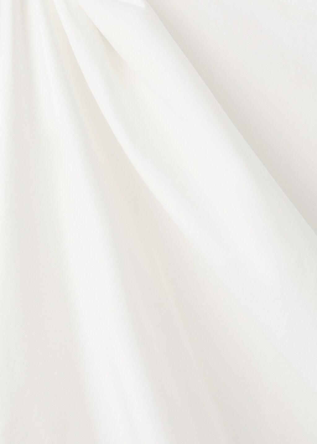 White Cotton Blouse With Asymmetrical Collar, Natural White, large image number 5