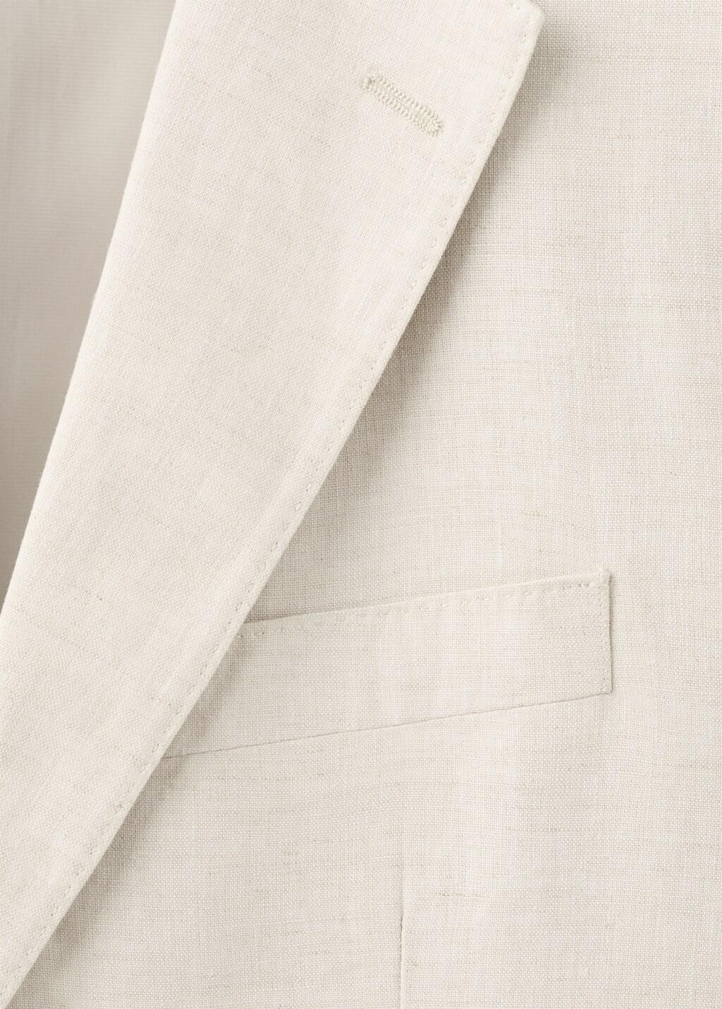 Beige Amalfi Linen Slim-Fit Suit Jacket, Light Beige, medium