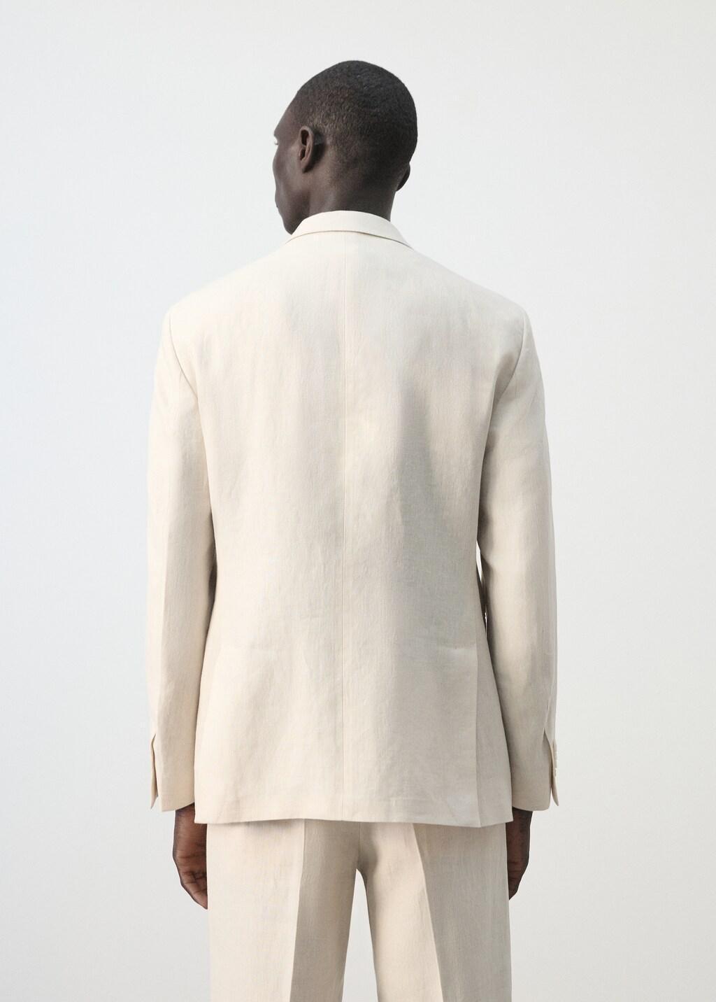 Beige Amalfi Linen Slim-Fit Suit Jacket, Light Beige, medium