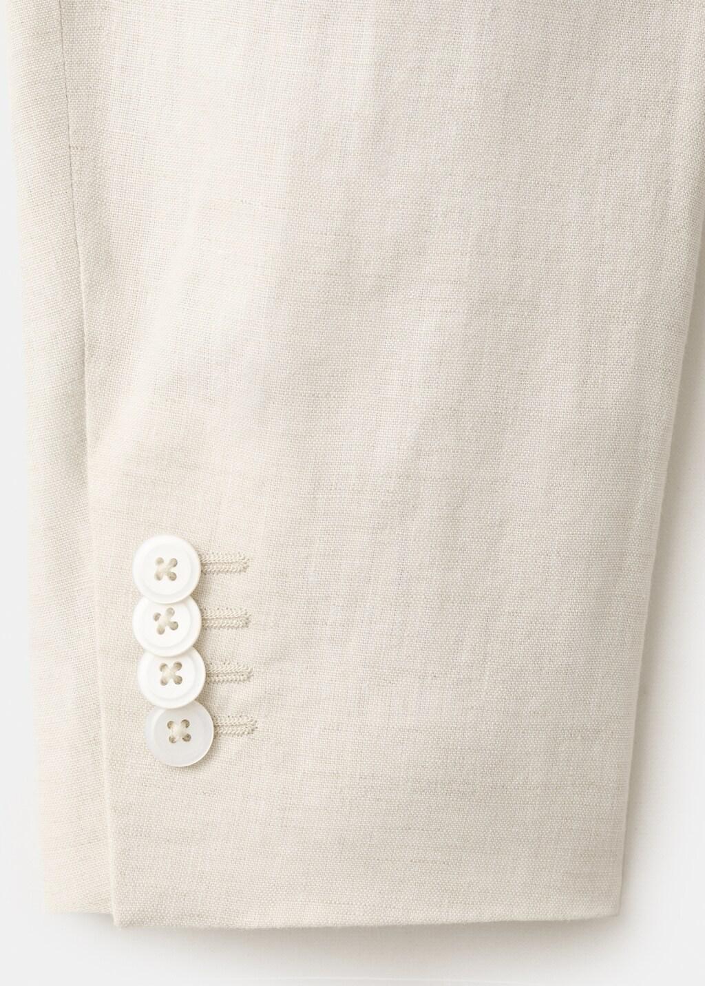 Beige Amalfi Linen Slim-Fit Suit Jacket, Light Beige, large image number 5