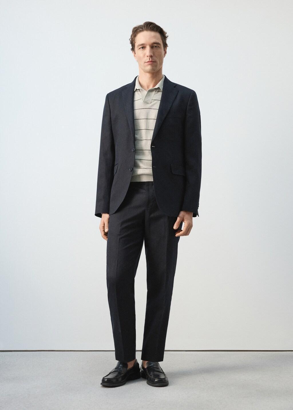 Navy Amalfi Slim Fit Suit Jacket, Navy, large image number 0