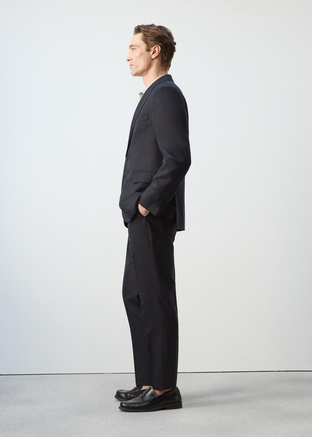 Navy Amalfi Slim Fit Suit Jacket, Navy, large image number 4
