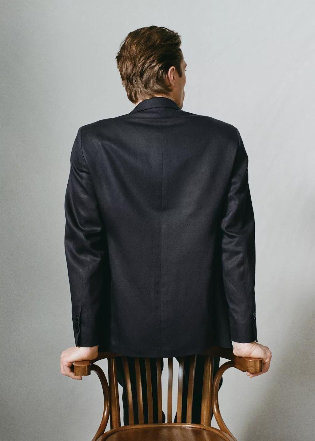 Navy Amalfi Slim Fit Suit Jacket, Navy, large image number 6