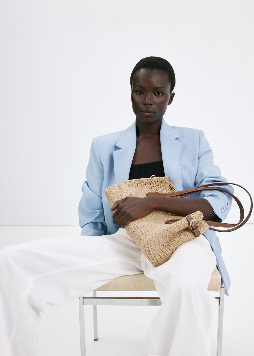 Brown Natural Fibre City Bag, 0201_CU, large image number 0