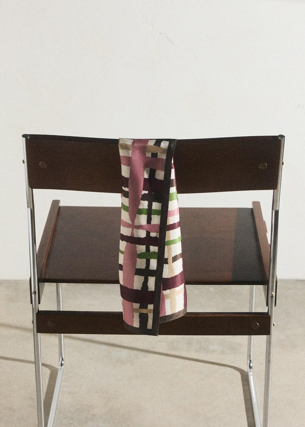 DARK RED Geometric printed foulard, 0201_76, large image number 2