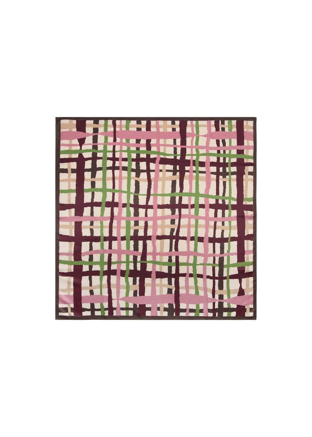 Red Geometric Printed Foulard, Dark Red, large image number 3