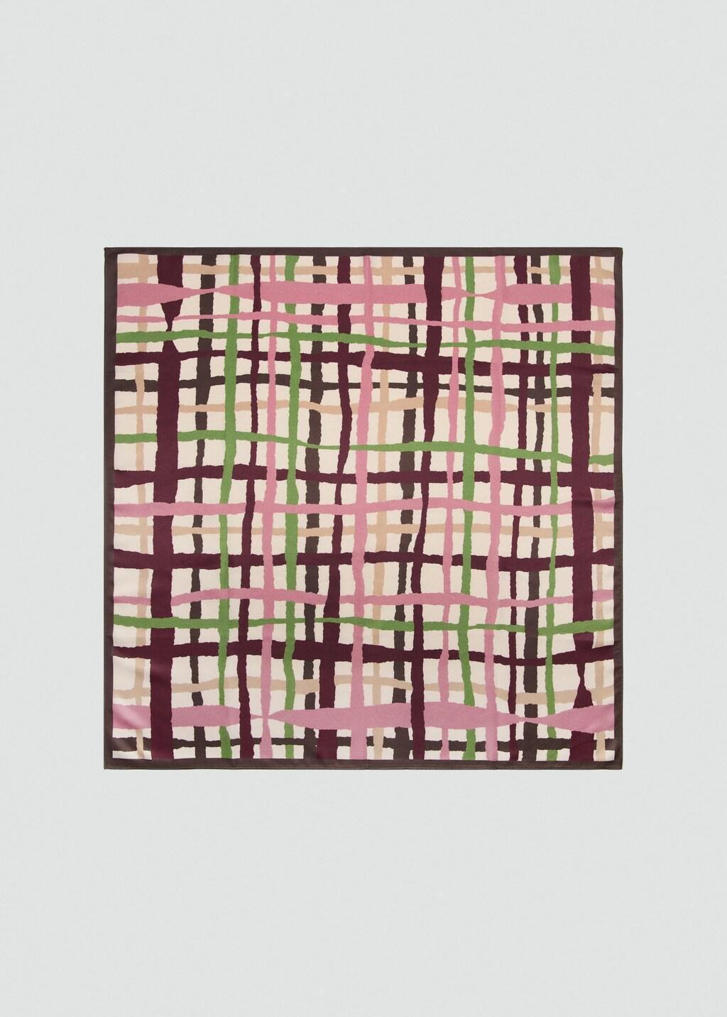 DARK RED Geometric printed foulard, 0201_76, large image number 4