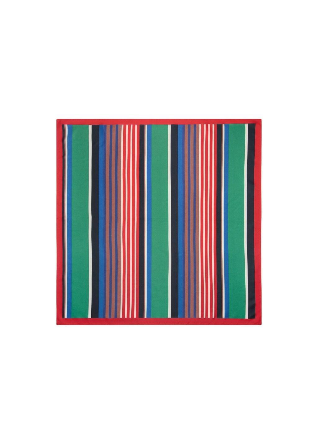 RED Striped printed scarf, Red, large image number 2