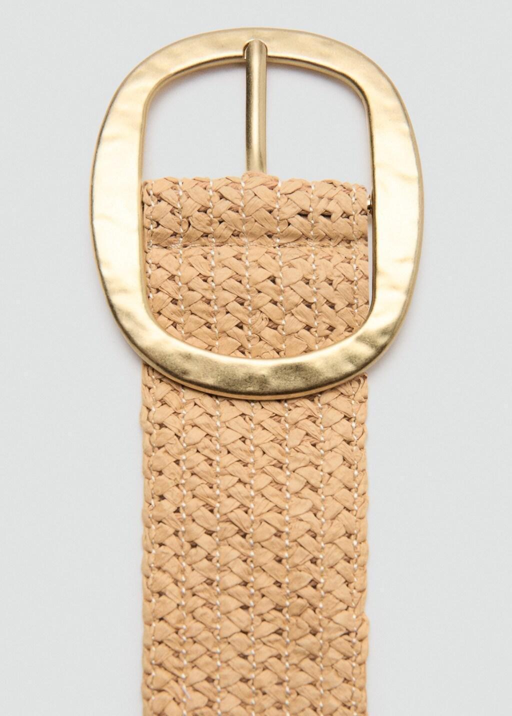 Beige Natural Fibre Belt With Oval Buckle, 0201_08, medium