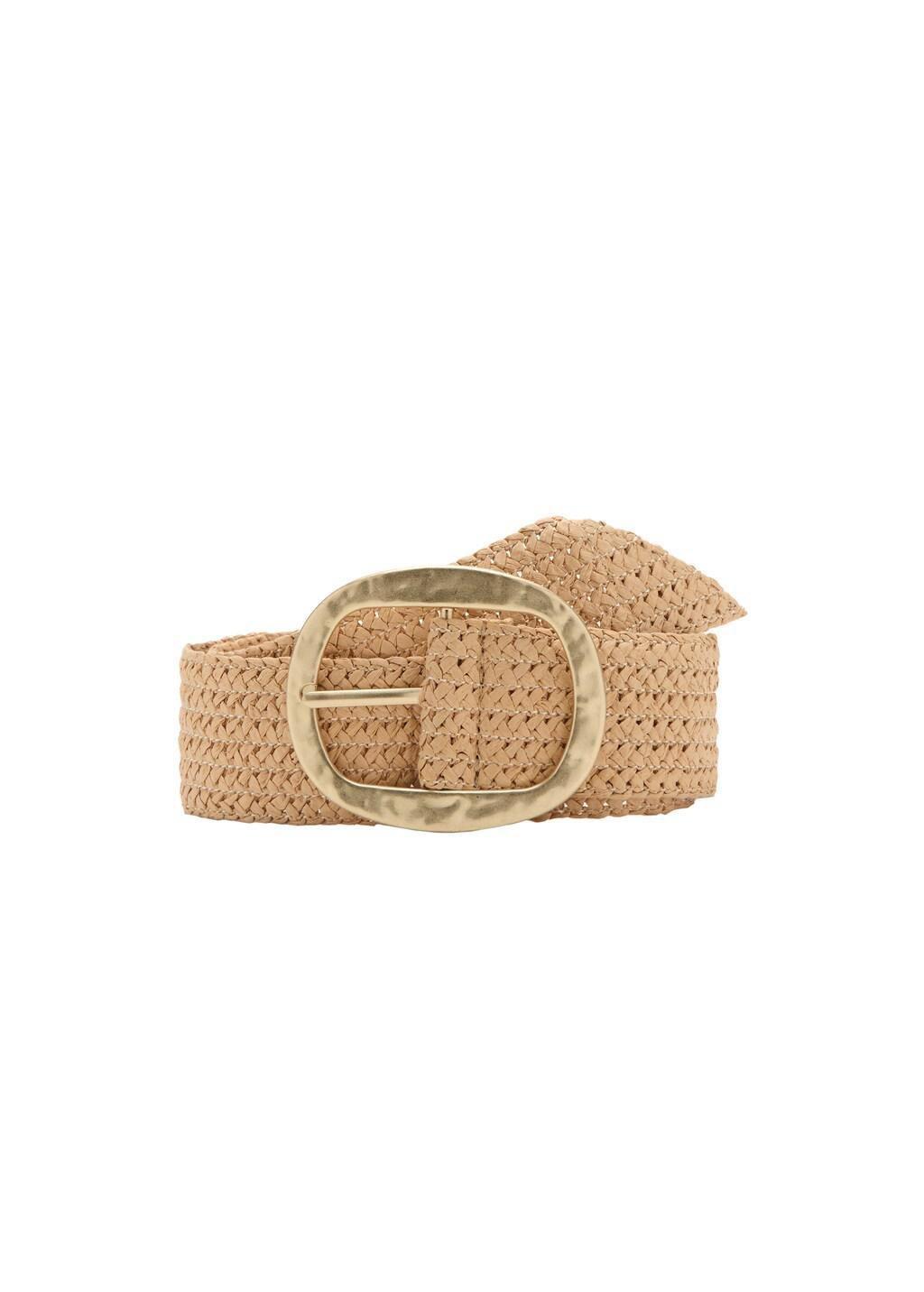 Beige Natural Fibre Belt With Oval Buckle, 0201_08, medium