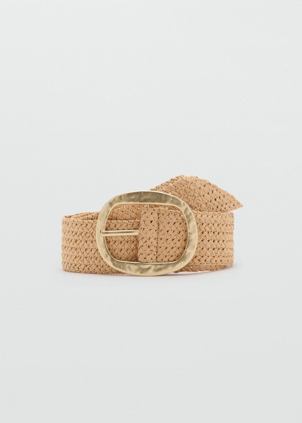 Beige Natural Fibre Belt With Oval Buckle, 0201_08, large image number 3