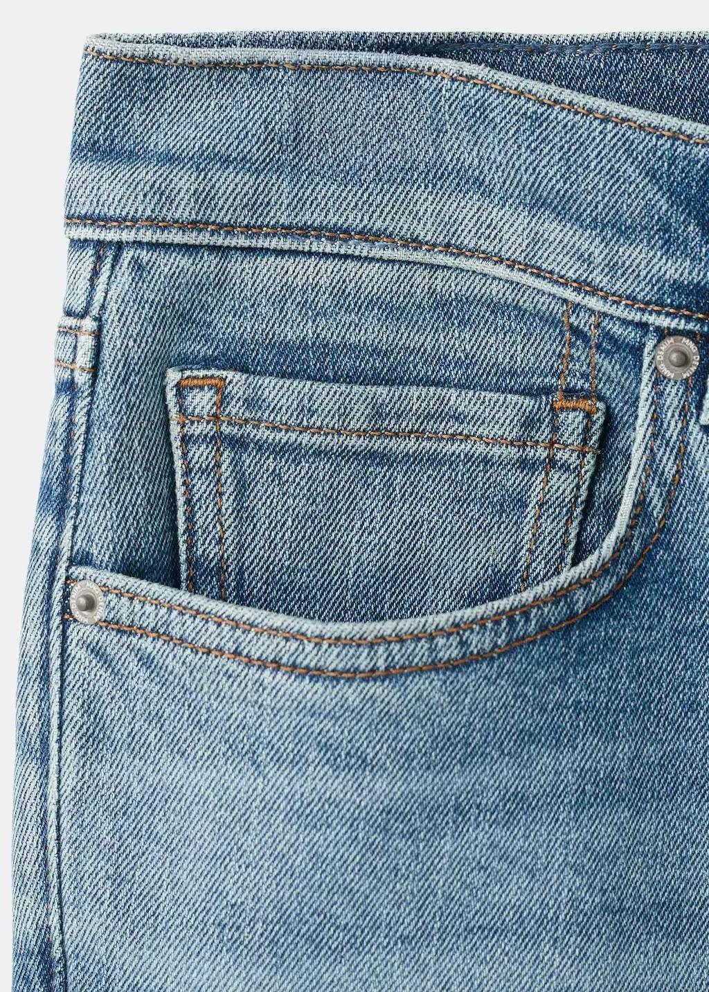 Blue Slim-Fit Denim Bermuda Shorts, Open Blue, large image number 5