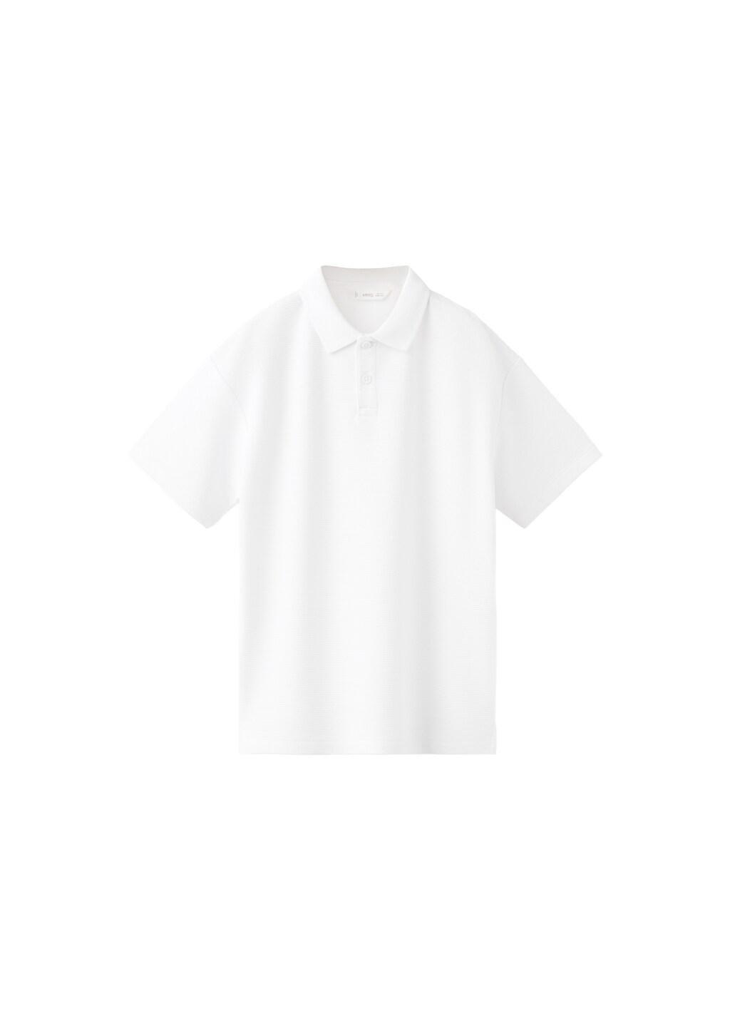 White Ribbed Cotton Polo Shirt, Kids Boy, 0201_01, large image number 4