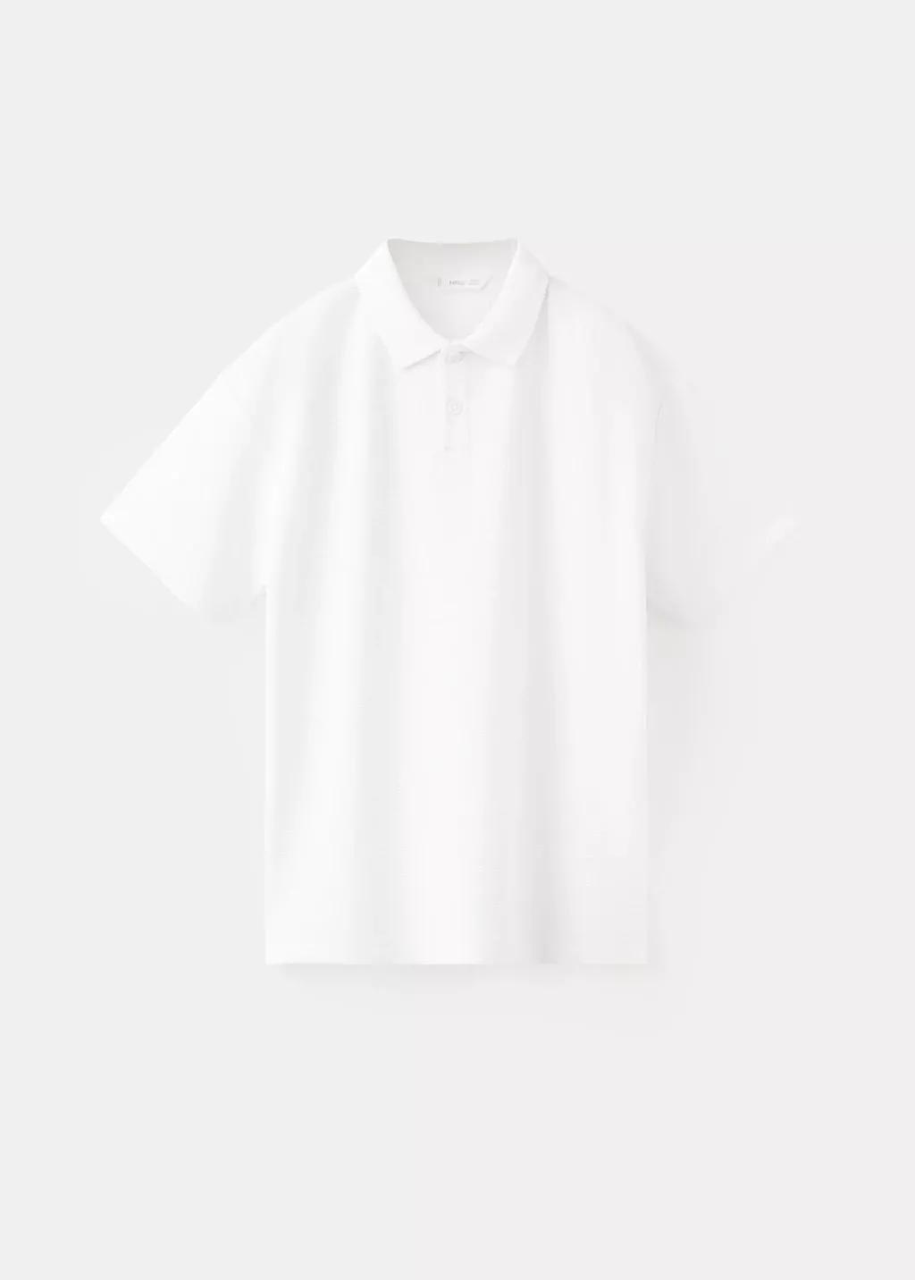 White Ribbed Cotton Polo Shirt, Kids Boy, 0201_01, large image number 5