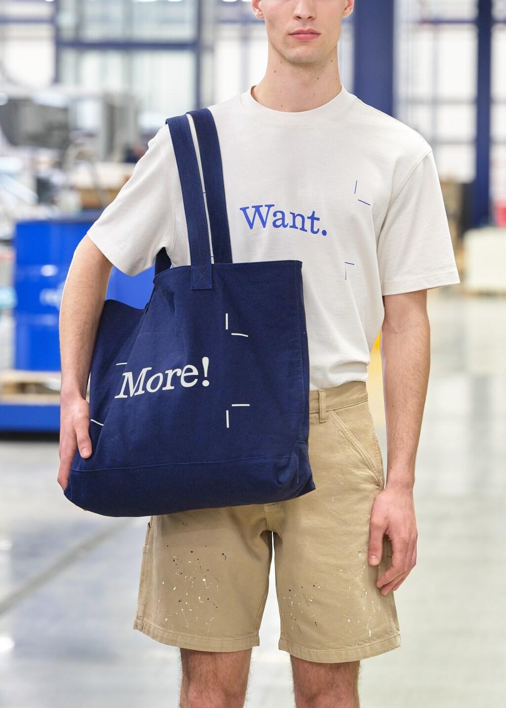 NAVY 100% cotton canvas tote bag, 0201_56, large image number 3