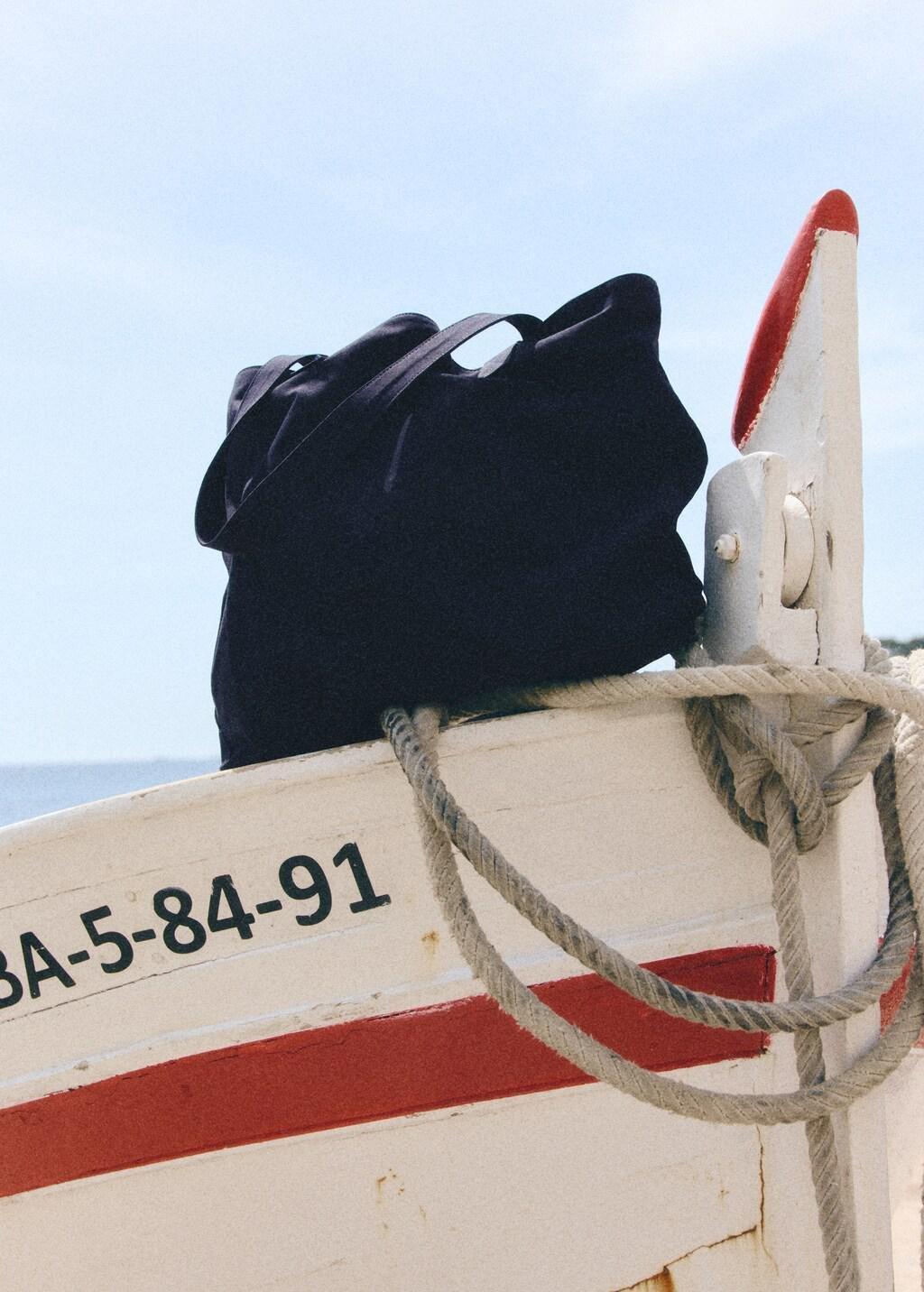 Navy 100% Cotton Canvas Tote Bag, Navy, large image number 4