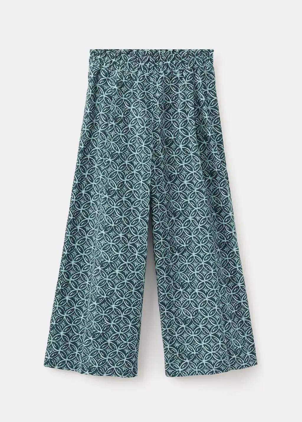 Navy Printed Cotton Trousers, Kids Girl, Navy, large image number 6