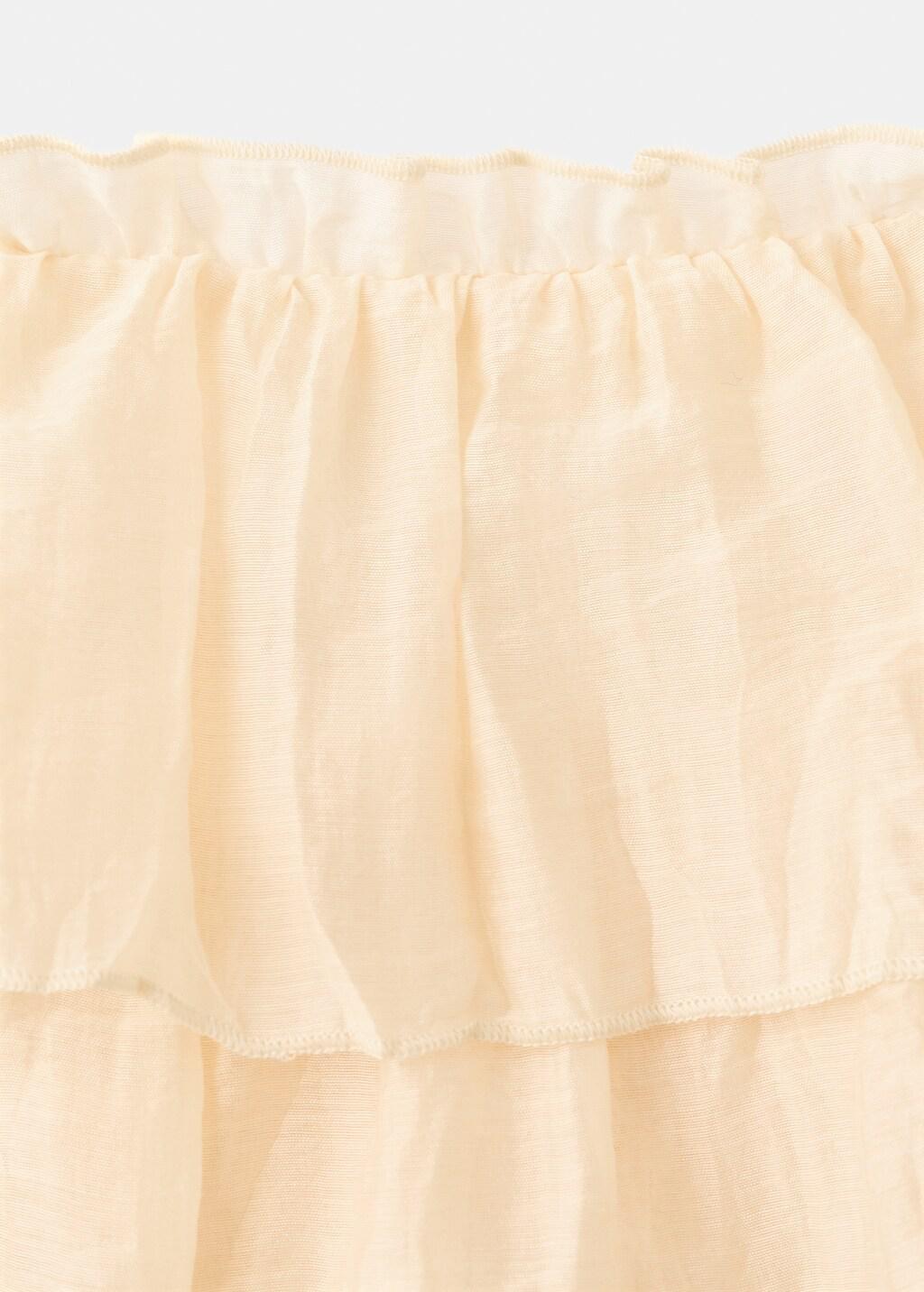 Beige Ruffled Lyocell Top, Light Beige, large image number 5