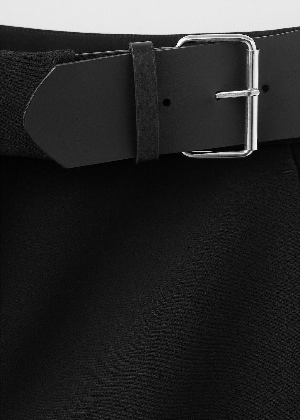 Black Belt Straight-Fit Trousers, Black, large image number 5