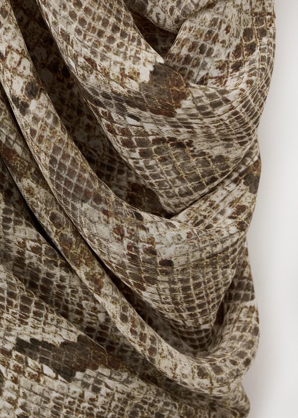 Khaki Animal-Print Midi-Skirt, Beige - Khaki, large image number 1