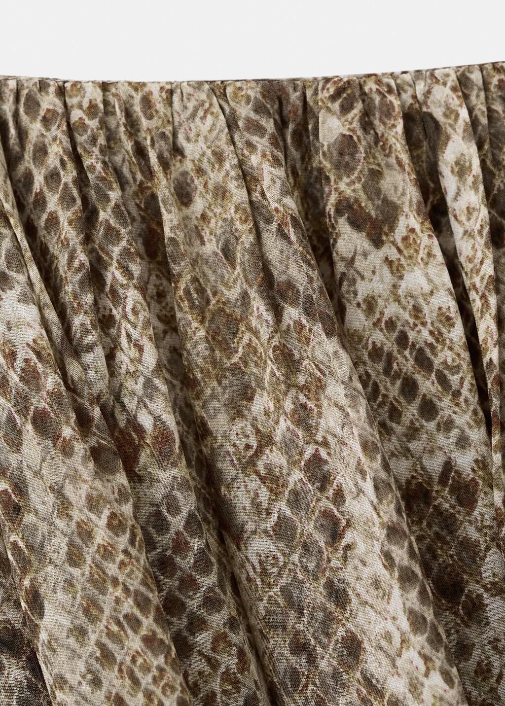 Khaki Animal-Print Midi-Skirt, Beige - Khaki, large image number 5