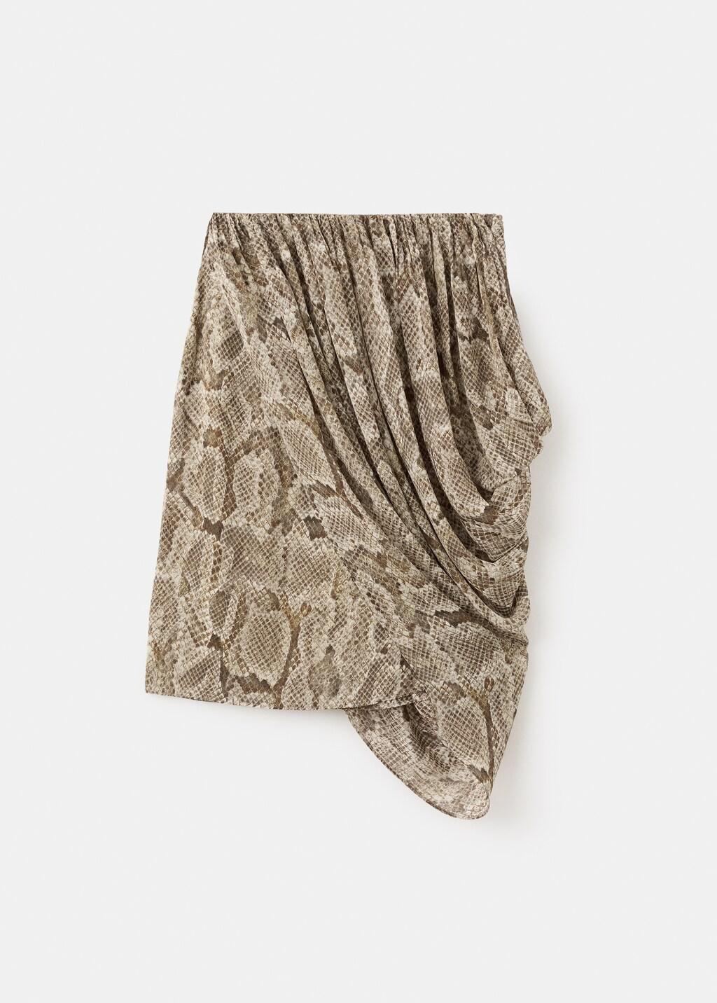 Khaki Animal-Print Midi-Skirt, Beige - Khaki, large image number 8