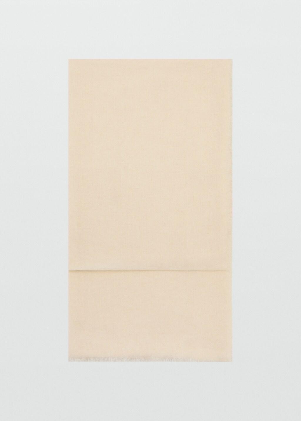 Beige Frayed Edge Linen Scarf, Light Beige, large image number 3