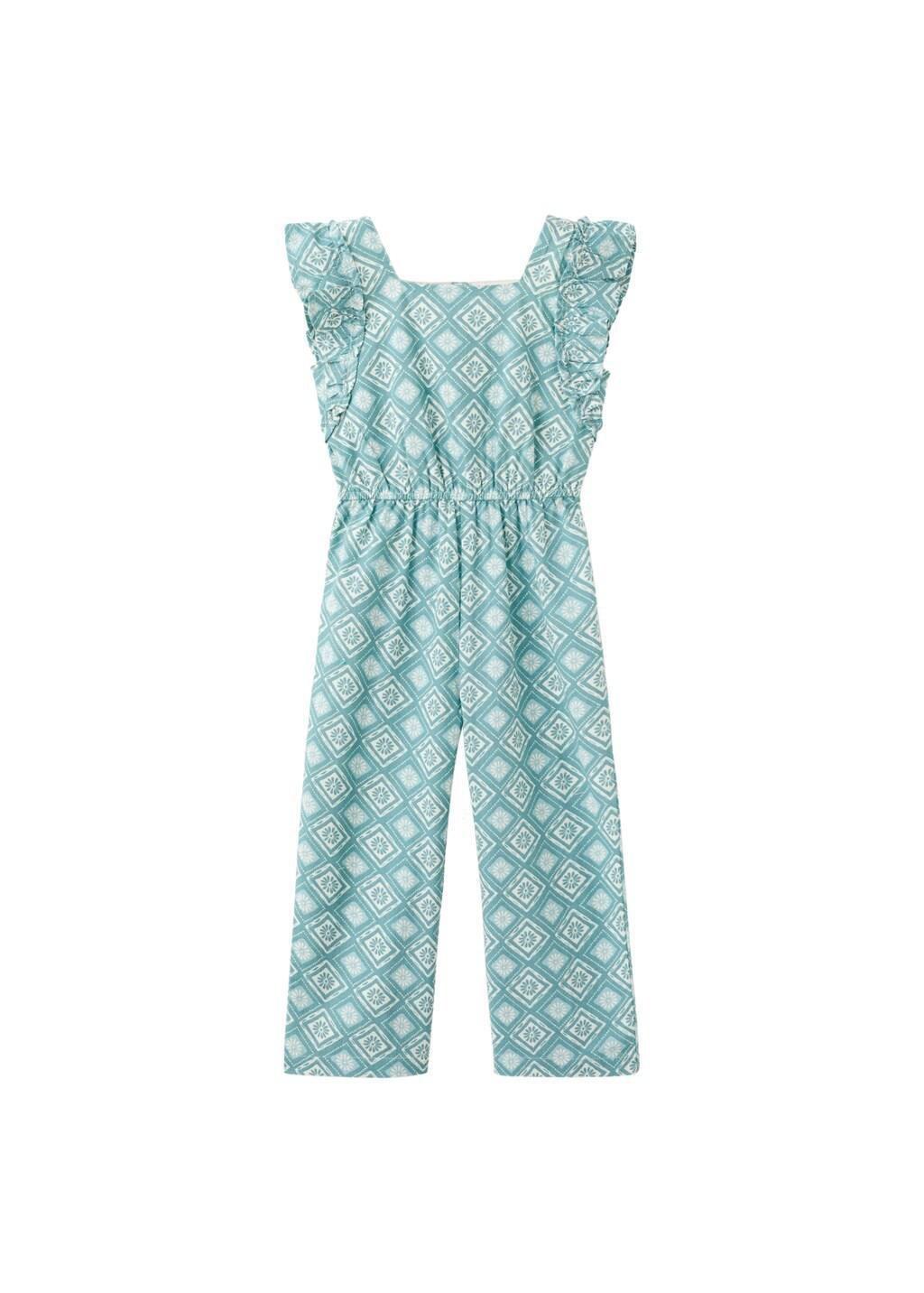 Green Frills Printed Jumpsuit, Baby Girl, Green, large image number 5