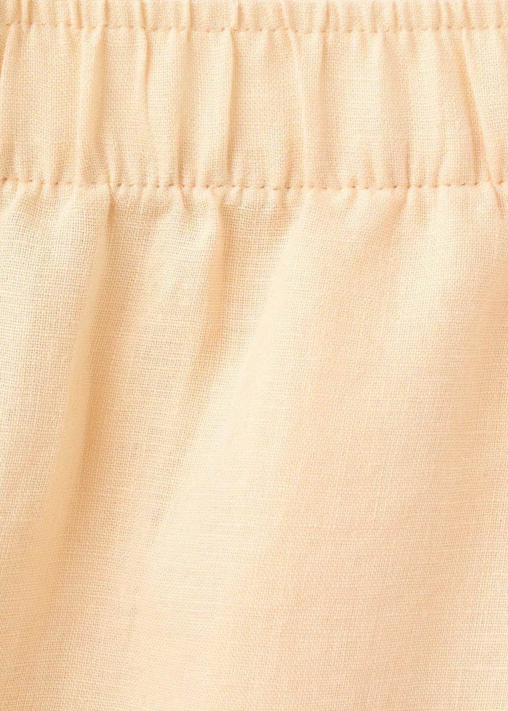 Yellow Straight Linen-Blend Trousers, 0201_11, large image number 1